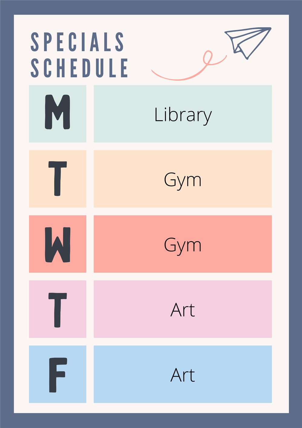 Schedule